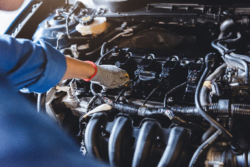 Advanced automotive diagnostic scanner connected to a vehicle